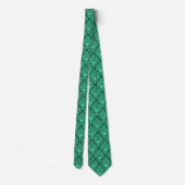 Cravate Tons vert menthe motif géométrique Art Nouveau (Dos)
