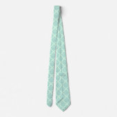Cravate Tons vert Mint Damask Motif géométrique (Dos)