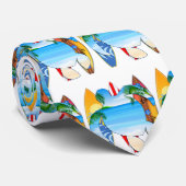 Cravate Tortue de mer et planches de surf (Roulé)