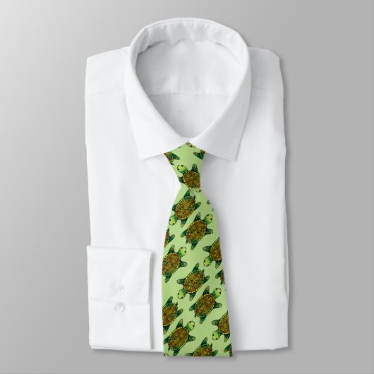 Cravate Tortue d'encre vert transparente (Attaché)