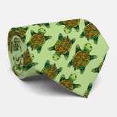 Cravate Tortue d'encre vert transparente (Roulé)