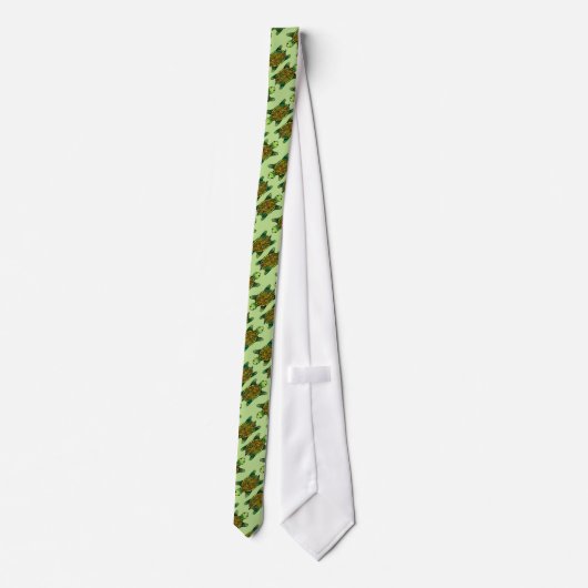 Cravate Tortue d'encre vert transparente (Dos)