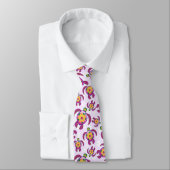 Cravate Tortues de Honu rose Hibiscus Fleurs (Attaché)