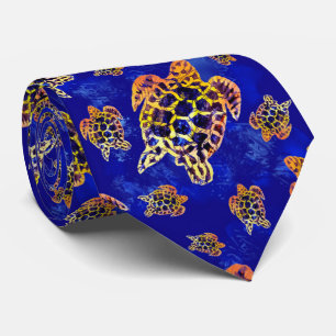 Cravate Tortues marines Batik Art Africain