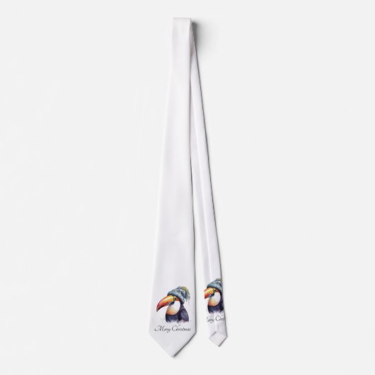 Cravate Toucan Winter Vibes, personnalisation (Devant)