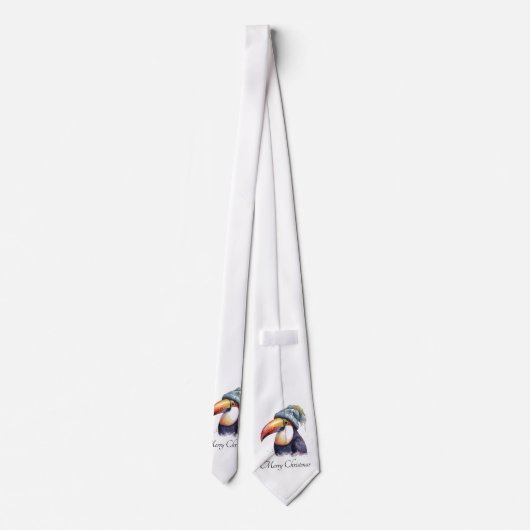 Cravate Toucan Winter Vibes, personnalisation (Dos)