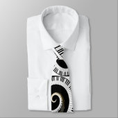 Cravate Touches de piano et notes de musique d'or (Attaché)