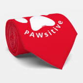 Cravate TOUJOURS RESTER PAWSITIVE drôle de patte chien ins (Roulé)