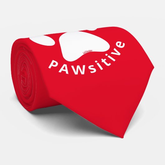 Cravate TOUJOURS RESTER PAWSITIVE drôle de patte chien ins (Roulé)