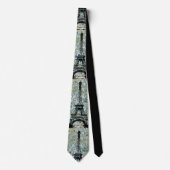 Cravate Tour Eiffel Design en marbre bleu (Devant)