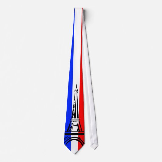 Cravate Tour Eiffel et Drapeau de France (Devant)