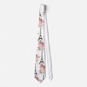 Cravate Tour Eiffel floral