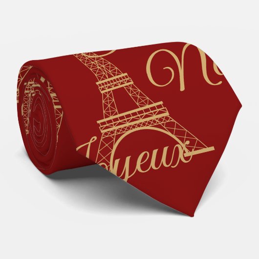 Cravate Tour Eiffel Joyeux Noel (Roulé)