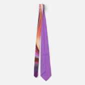Cravate Tourbillon Abstrait Vivant Art Moderne Or Violet (Dos)