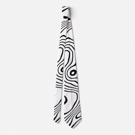 Cravate Tourbillon blanc noir Conception abstraite (Dos)