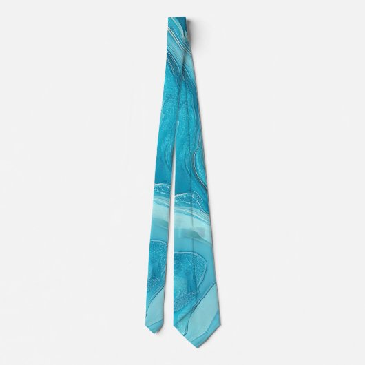 Cravate tourbillon d'agate Turquoise (Dos)
