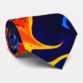 Cravate tourbillon de couleurs abstrait et tendance (Roulé)
