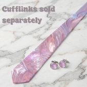 Cravate Tourbillon de marbre pastel - Abstrait rose violet