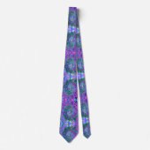Cravate Tourbillon Vert et Violet Abstrait Rétro Groovy (Devant)