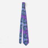 Cravate Tourbillon Vert et Violet Abstrait Rétro Groovy (Dos)