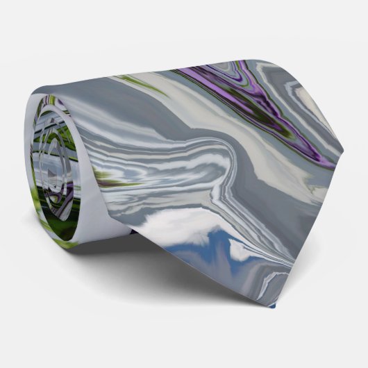 Cravate tourbillon vert pourpre (Roulé)