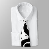 Cravate tourbillonnante noire et blanche (Attaché)