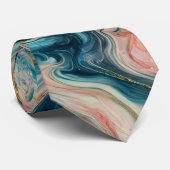 Cravate tourbillons bleu et or (Roulé)