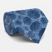 Cravate Tourbillons Bleu Marine Abstraits (Roulé)