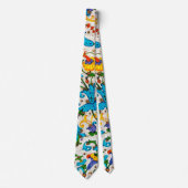 Cravate Tourbillons floraux bleus de la Renaissance floren (Devant)