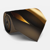 Cravate Tourbillons noir et or luxueux (Roulé)