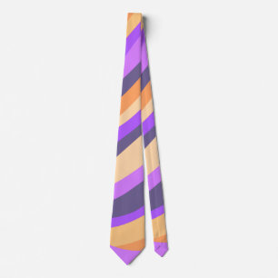 Cravate Tourbillons rétro - violet et orange