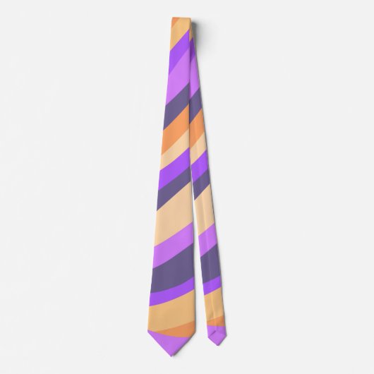 Cravate Tourbillons rétro - violet et orange (Devant)