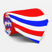 Cravate Tourbillons rouges blancs et bleus (Roulé)
