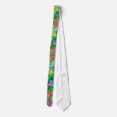 Cravate tournesol Abstrait vert or | retro funky (Dos)