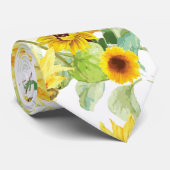 Cravate Tournesol aquarelle (Roulé)