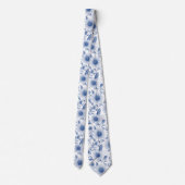 Cravate Tournesol bleu floral rustique (Dos)