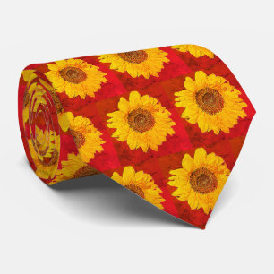 Cravate tournesol en orange grunge