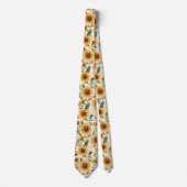 Cravate Tournesol floral rustique jaune (Devant)