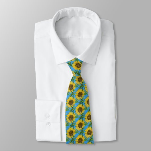 Cravate Tournesol jaune (Attaché)