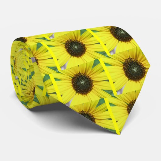 Cravate Tournesol jaune (Roulé)