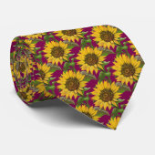 Cravate Tournesol jaune  (Roulé)