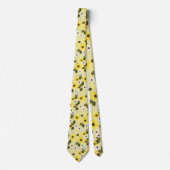 Cravate Tournesol Jaune Motif Floral (Devant)