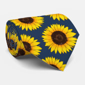 Cravate Tournesol Jaune Vibrant en Fleur (Roulé)