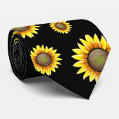 Cravate Tournesol lumineux ensoleillé (Roulé)