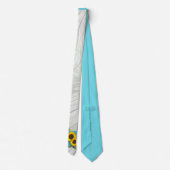 Cravate Tournesol Mariage rustique Turquoise en bois gris  (Dos)
