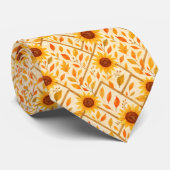 Cravate Tournesol Rétro & Ferme Rustique Aquarelle (Roulé)