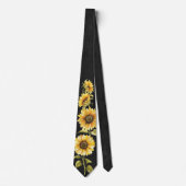 Cravate Tournesols en noir (Devant)