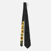 Cravate Tournesols en noir (Dos)