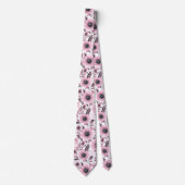 Cravate Tournure Florale Tournesol Rose Rustique (Devant)