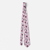 Cravate Tournure Florale Tournesol Rose Rustique (Dos)